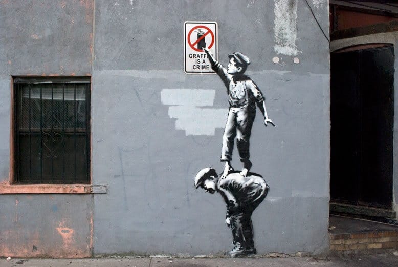 Street Sign Original, UK urban art vintage 90s Banksy Style Toxic Rain